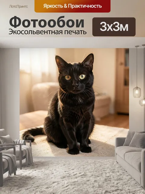 Фотообои черный кот