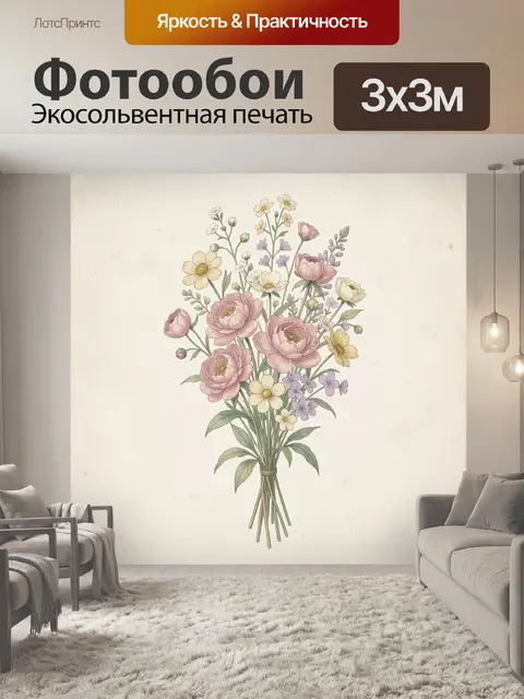 Фотообои Нежный полевой букет