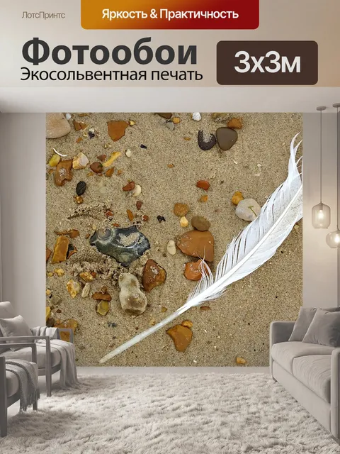 Фотообои Перо на песке