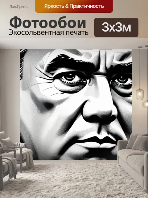 Фотообои с брежневым чернобелый