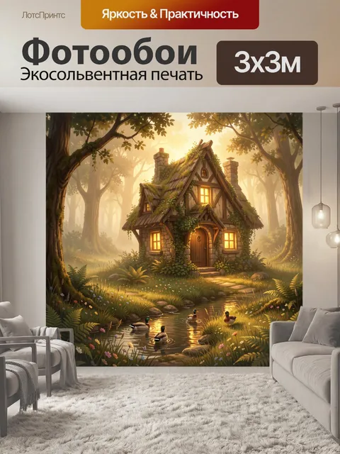 Фотообои Сказочный домик в лесу