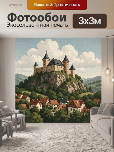 Фотообои Средневековый замок на скале