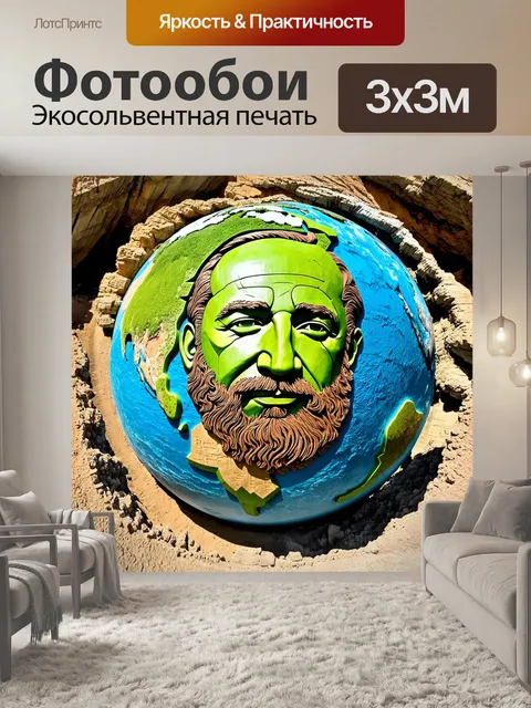 Фотообои на фоне скалистого побережья кубы, огромное изображение фиделя кастро вырезано в земле