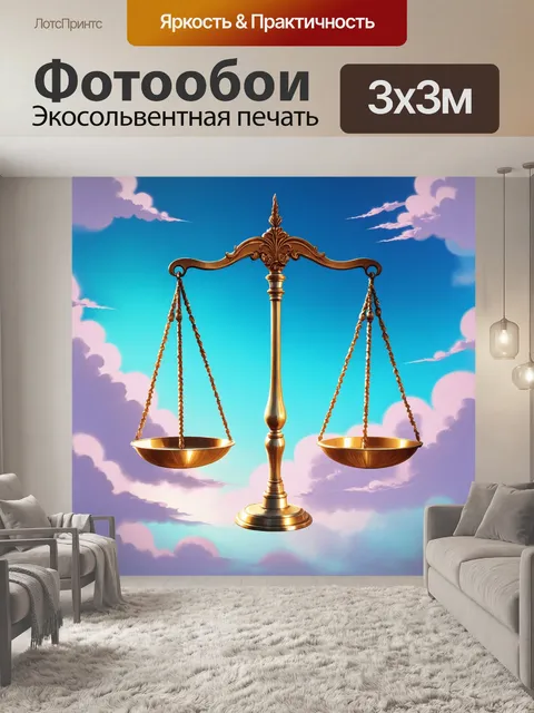 Фотообои образ весов, окруженных облаками, в технике цифровой живописи