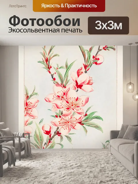 Фотообои Вишневый цвет винтажный плакат искусство