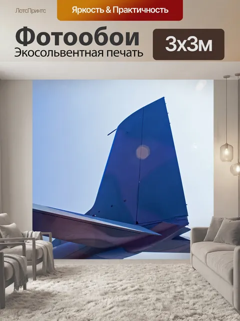 Фотообои вид на хвостовую часть самолета