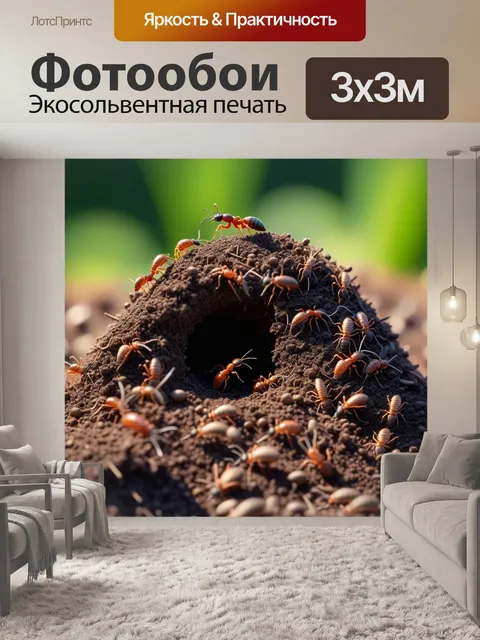 Фотообои муравей, отстраивающий муравейник