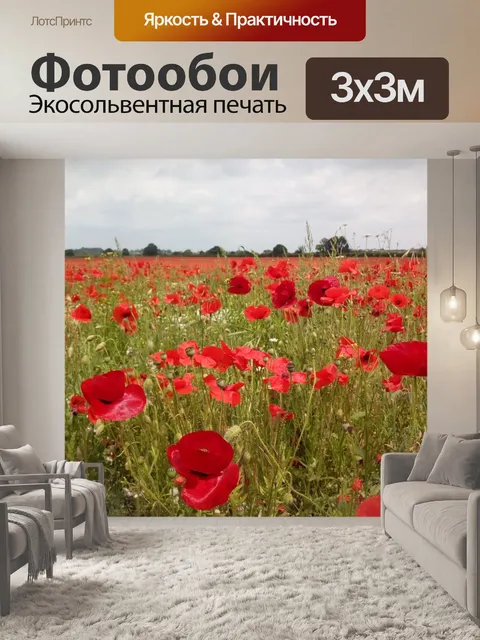 Фотообои Поле маков