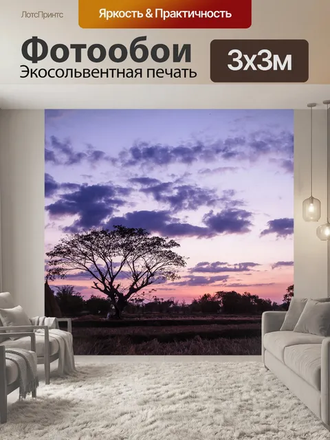 Фотообои дерево на закате