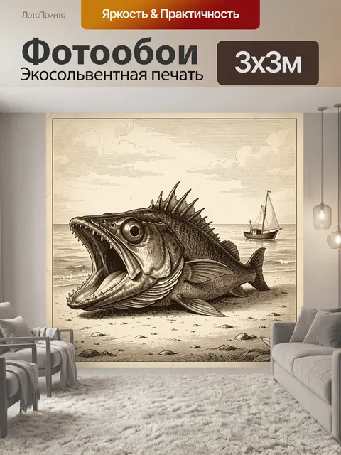 Фотообои Морская рыба с открытой пастью