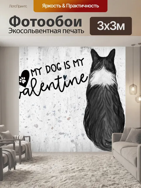 Фотообои Моя собака моя валентинка