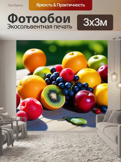 Фотообои яркие фрукты на солнечном столе