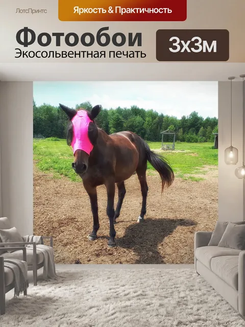 Фотообои Лошадь с защитником от комаров