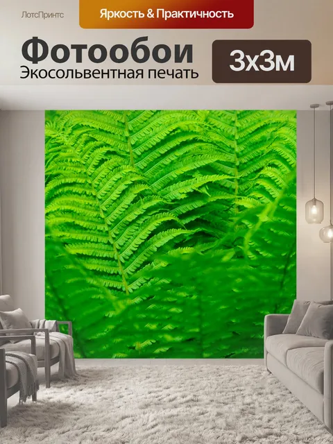 Фотообои Зеленый папоротник фон
