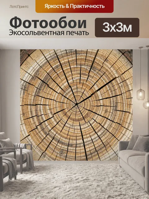 Фотообои Срез древесины с трещинами