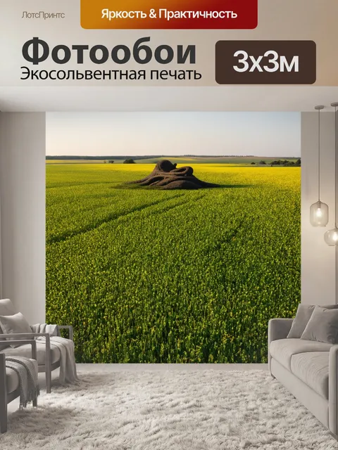 Фотообои поле, которое не прекращает удивлять своими текстурами, контрастами и формами