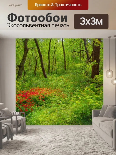 Фотообои природа в стиле раскраска