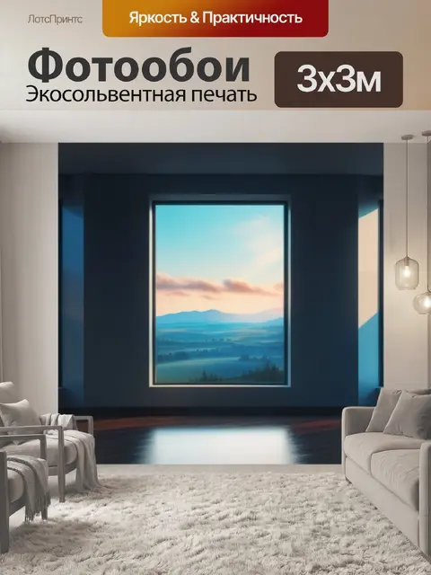 Фотообои пейзаж с окном картины