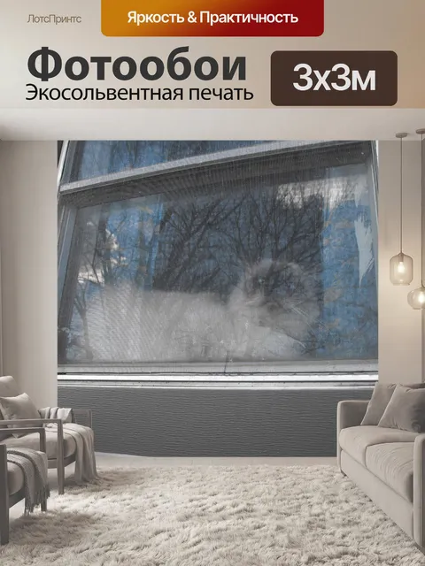 Фотообои Кошка на подоконнике