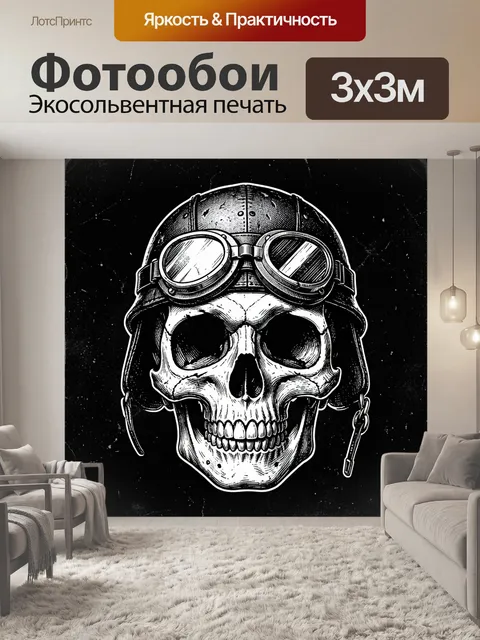 Фотообои Череп в авиационном шлеме