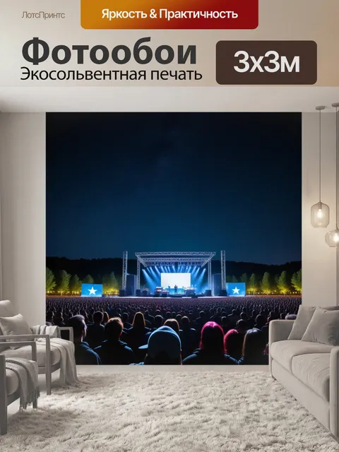 Фотообои концерт под открытым небом при ярких звёздах