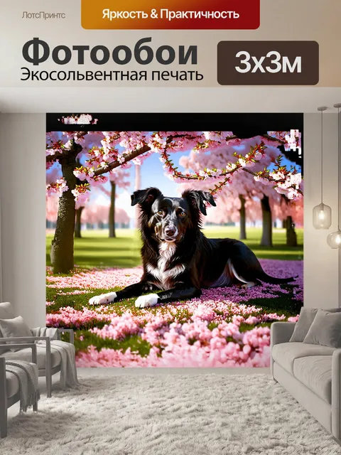 Фотообои собака с черной шерстью