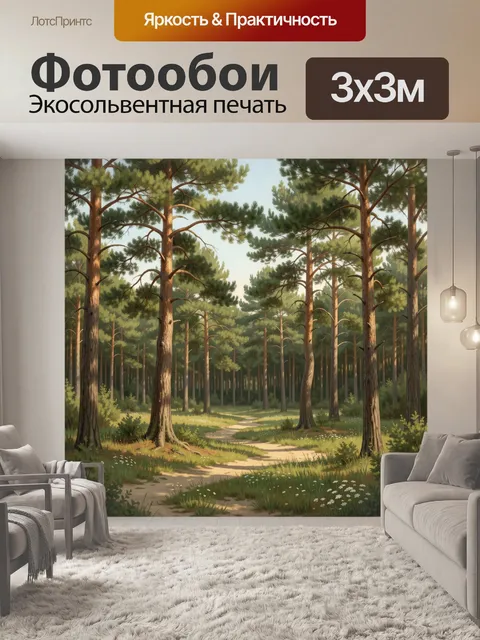 Фотообои Сосновый лес с тропинкой