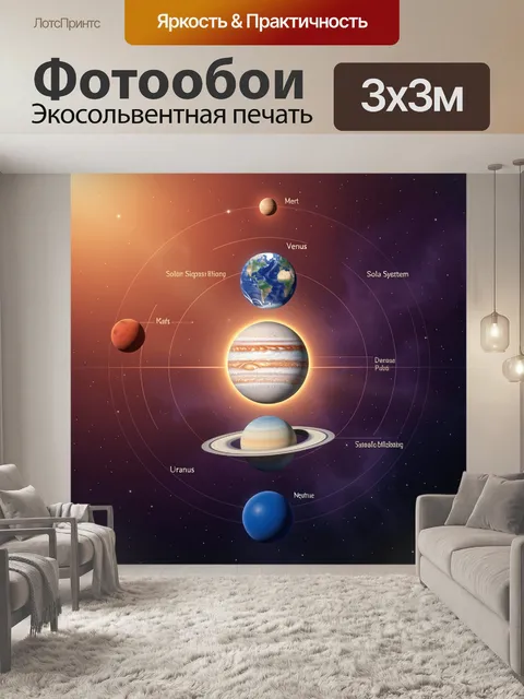 Фотообои Солнечная система с планетами