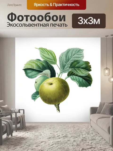 Фотообои Яблочный фрукт винтажное искусство