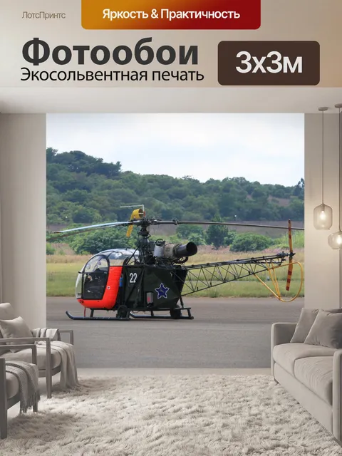 Фотообои Alouette II припаркован на фартуке