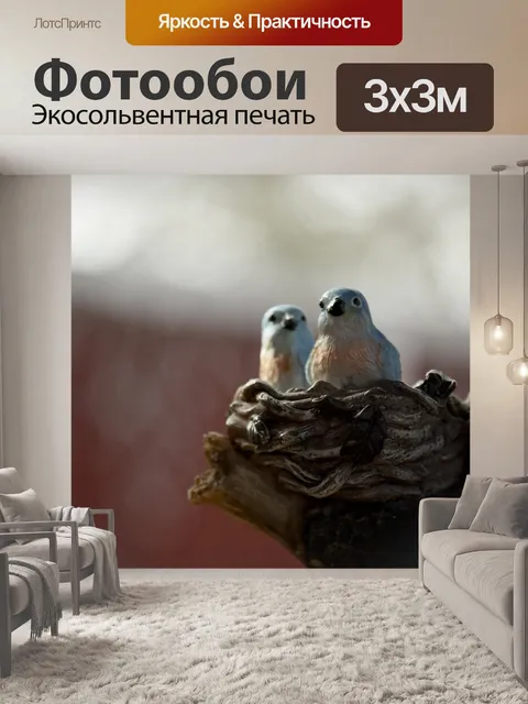 Фотообои Деревянные Птицы