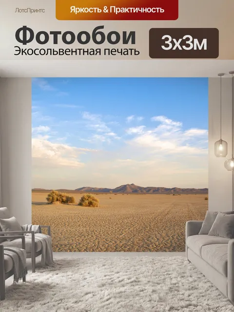 Фотообои Слабые треков автомобилей в пустыне