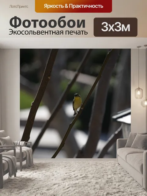 Фотообои Щегол на дереве