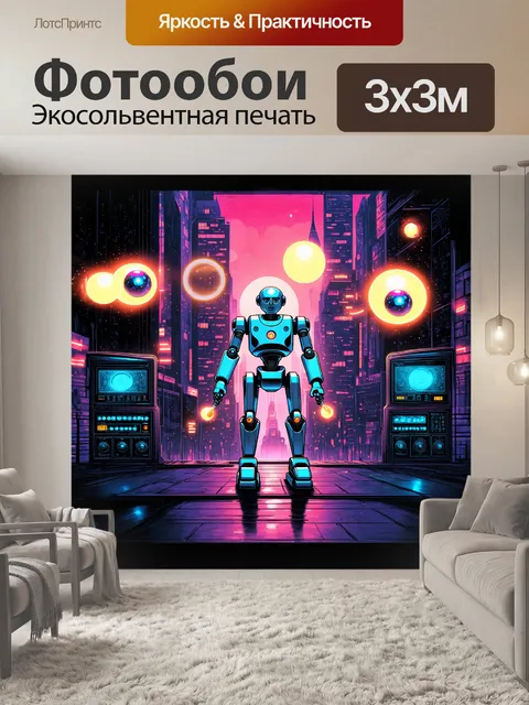 Фотообои в ретрофутуристическом городе