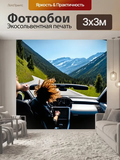 Фотообои с авто на горном перевале