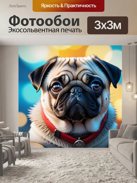 Фотообои с мопсом максимал