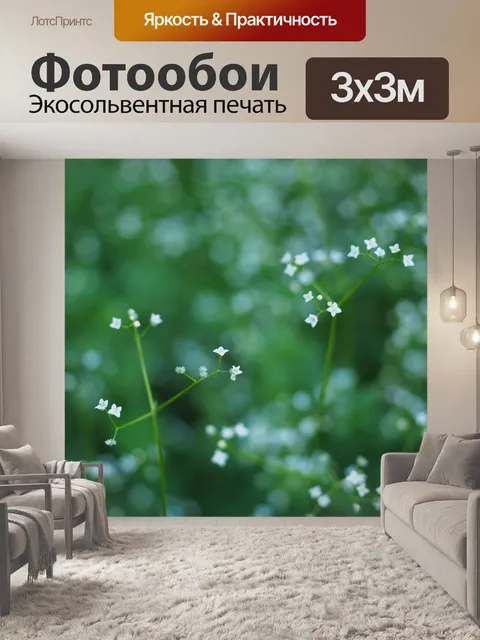 Фотообои Вокруг листьев подмаренника