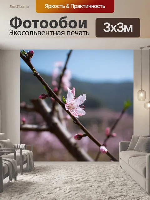 Фотообои Цветение персика