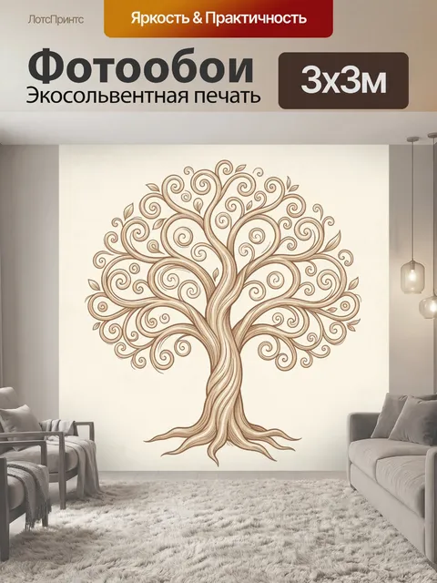 Фотообои Древо жизни в завитках