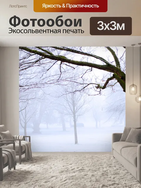 Фотообои Дерево Зима и туман