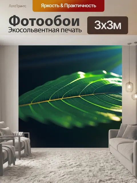 Фотообои пейзаж с листиком максимал