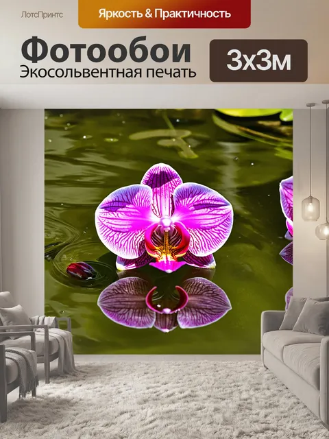 Фотообои орхидея в воде, плавать на поверхности