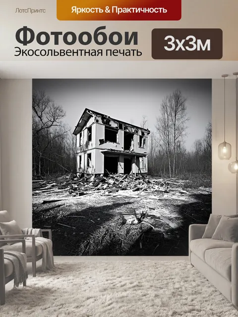Фотообои разрушенные дома в припяти