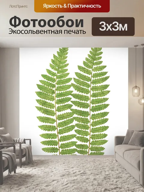Фотообои Папоротник листва винтаж старый