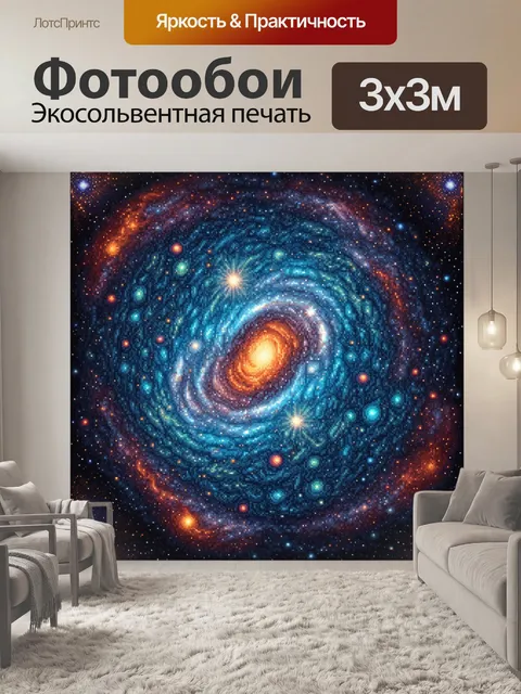 Фотообои космос в стиле мозаика, передающие ощущение бесконечности и великой тайны вселенной
