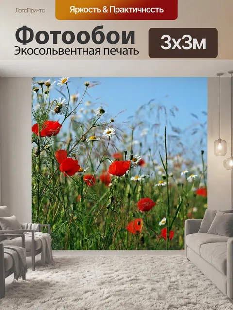 Фотообои Дождь поле