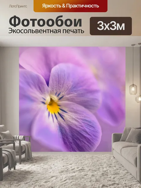 Фотообои Фиалки анютины глазки фиолетовые