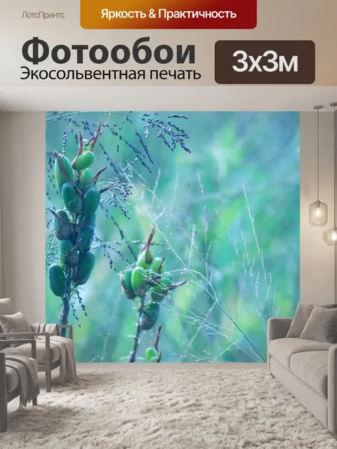 Фотообои семена зеленого алоэ с высокой травой