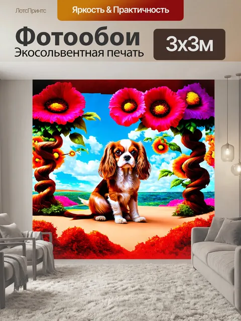 Фотообои сюрреалистичное описание: собака
