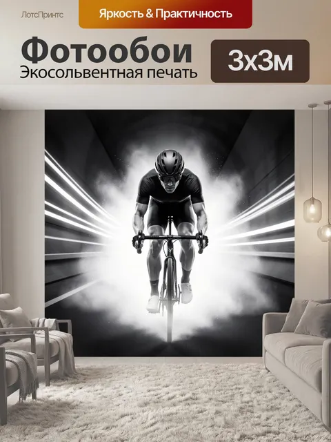 Фотообои Велогонщик в динамичном спринте